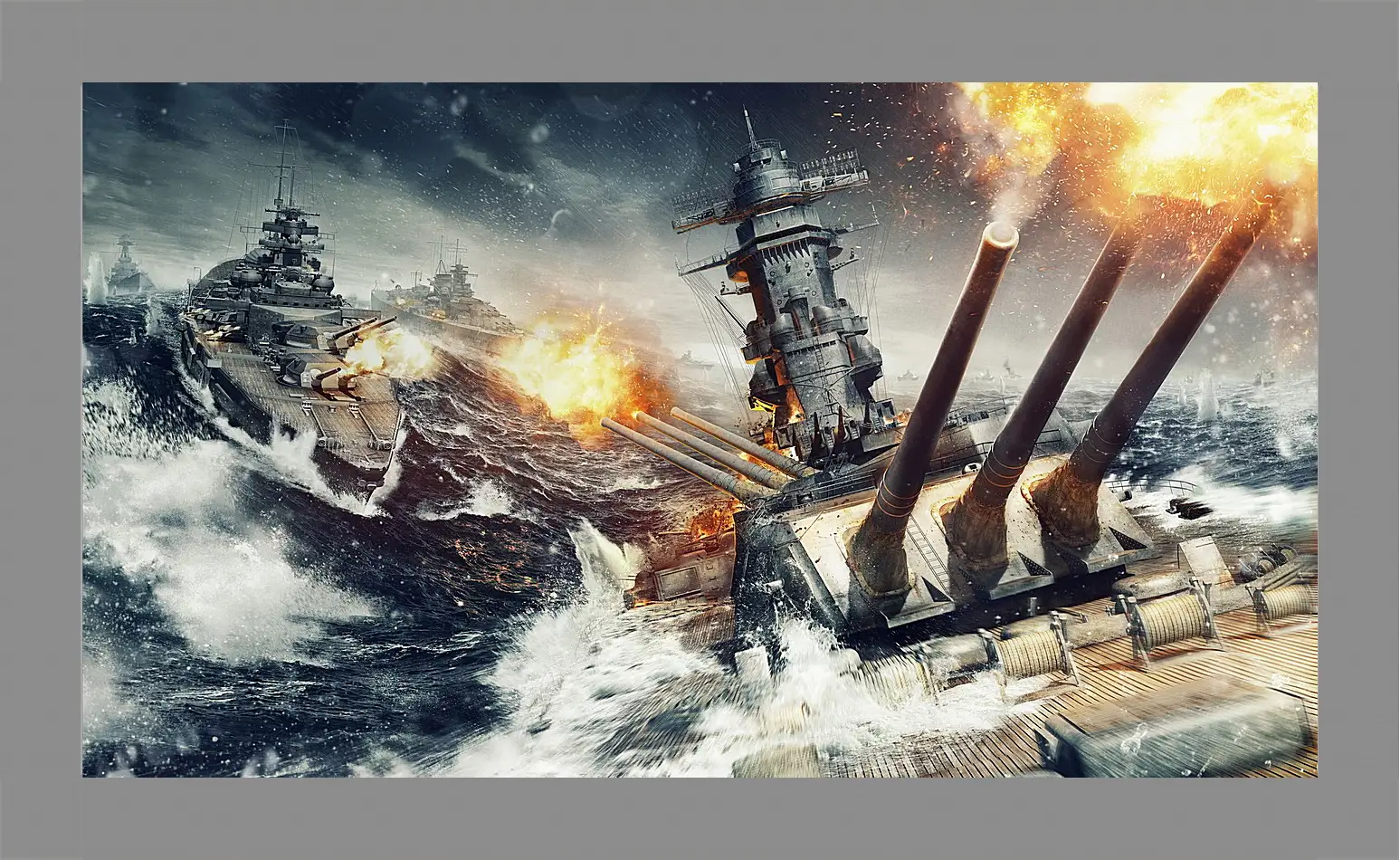 Картина в раме - world of warships, wargaming net, explosion
