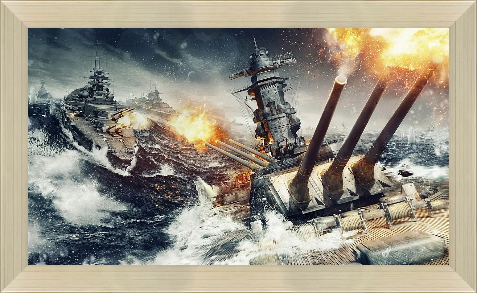 Картина в раме - world of warships, wargaming net, explosion
