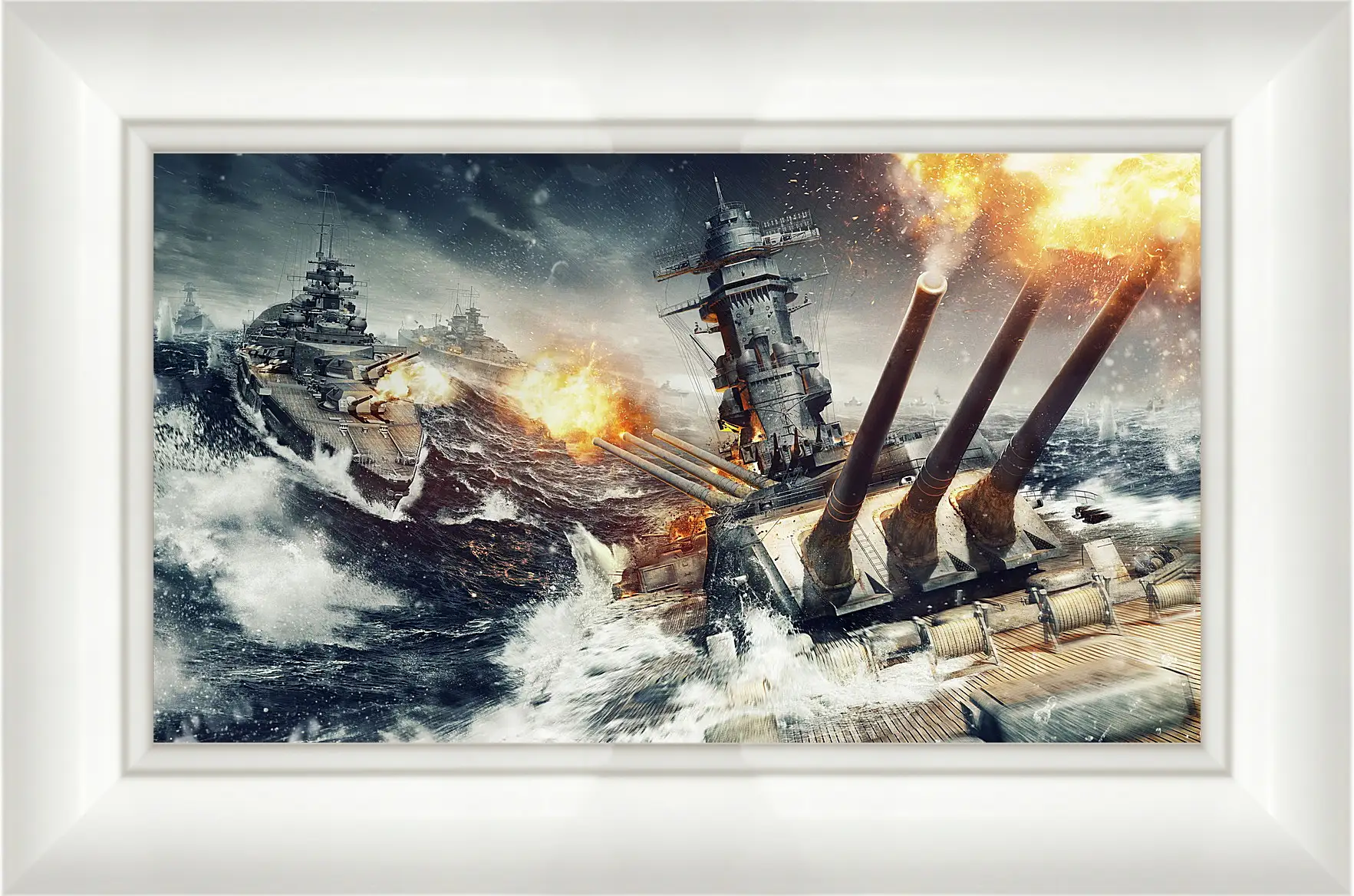 Картина в раме - world of warships, wargaming net, explosion
