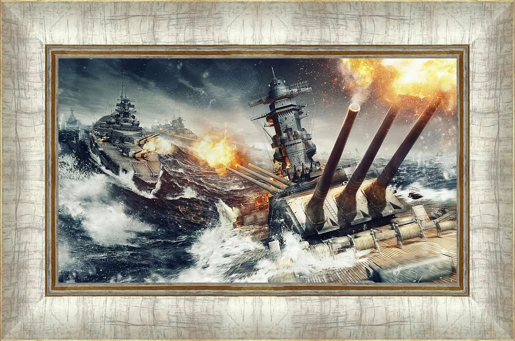 Картина в раме - world of warships, wargaming net, explosion
