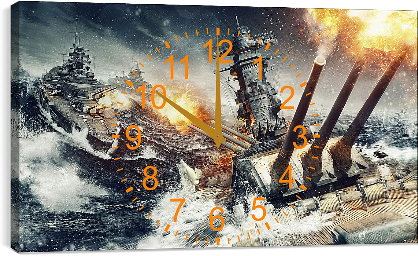 Часы картина - world of warships, wargaming net, explosion
