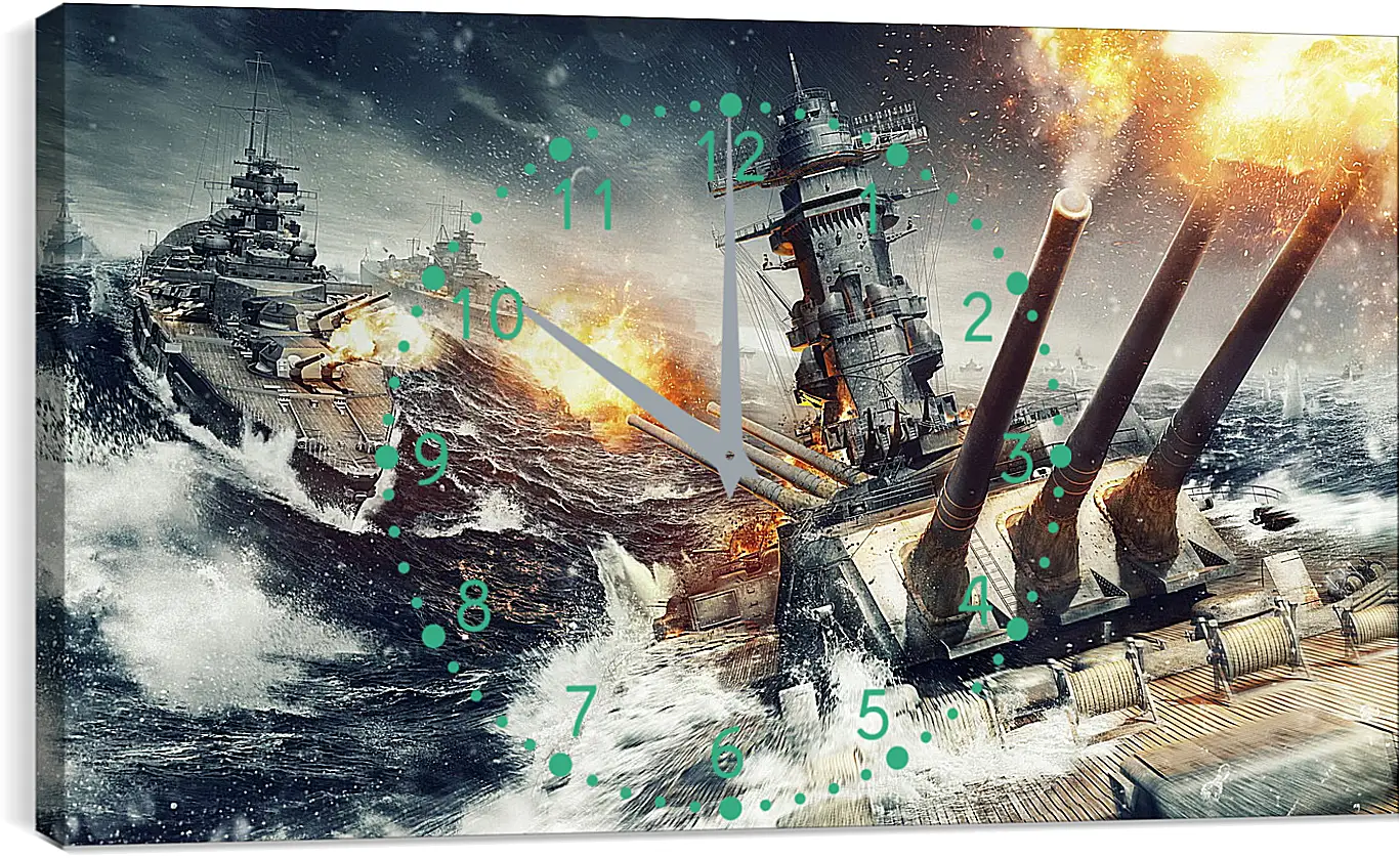 Часы картина - world of warships, wargaming net, explosion
