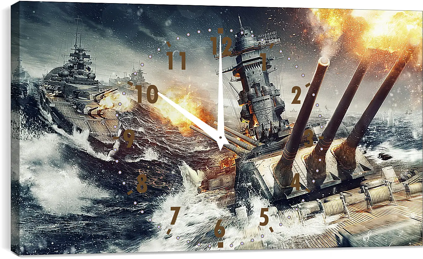 Часы картина - world of warships, wargaming net, explosion
