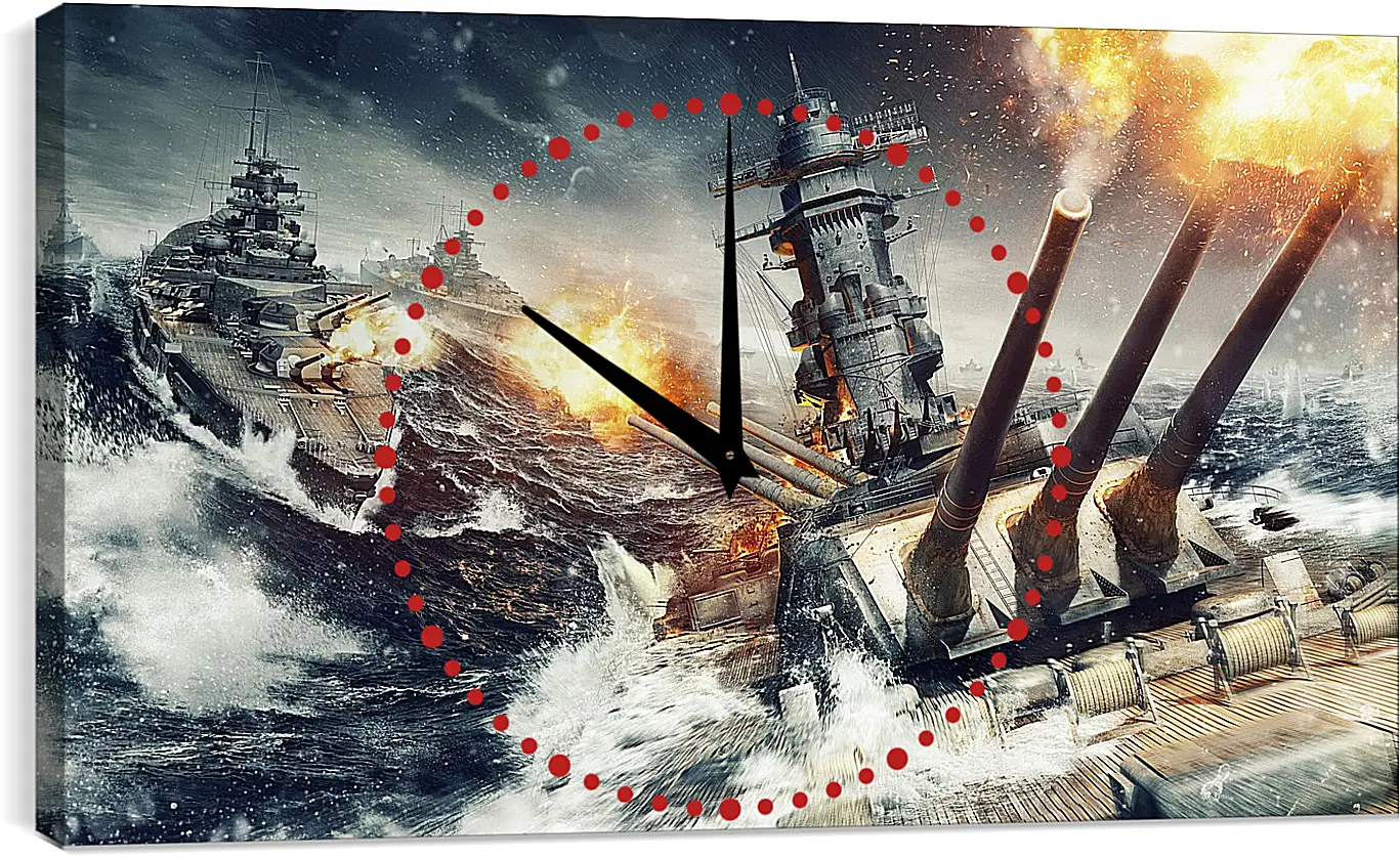 Часы картина - world of warships, wargaming net, explosion
