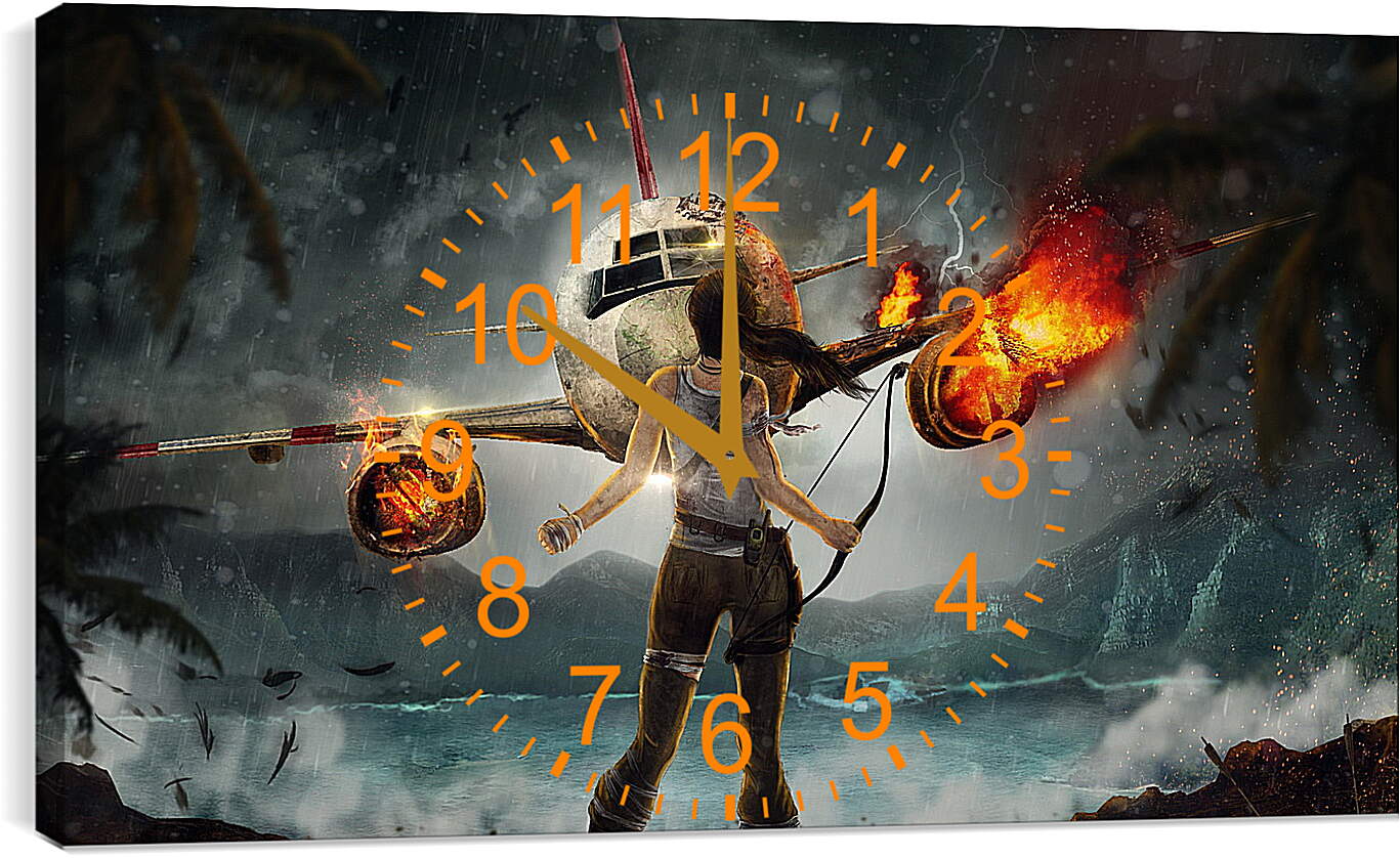 Часы картина - tomb raider, lara croft, art