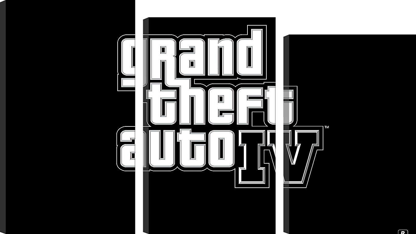 Модульная картина - gta 4, grand theft auto 4, logo
