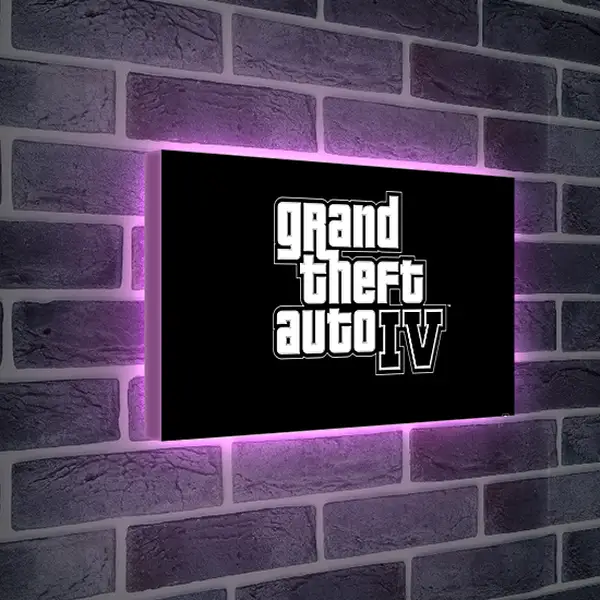 Лайтбокс световая панель - gta 4, grand theft auto 4, logo
