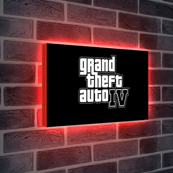 Лайтбокс световая панель - gta 4, grand theft auto 4, logo
