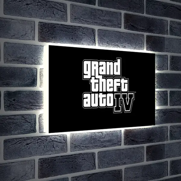 Лайтбокс световая панель - gta 4, grand theft auto 4, logo
