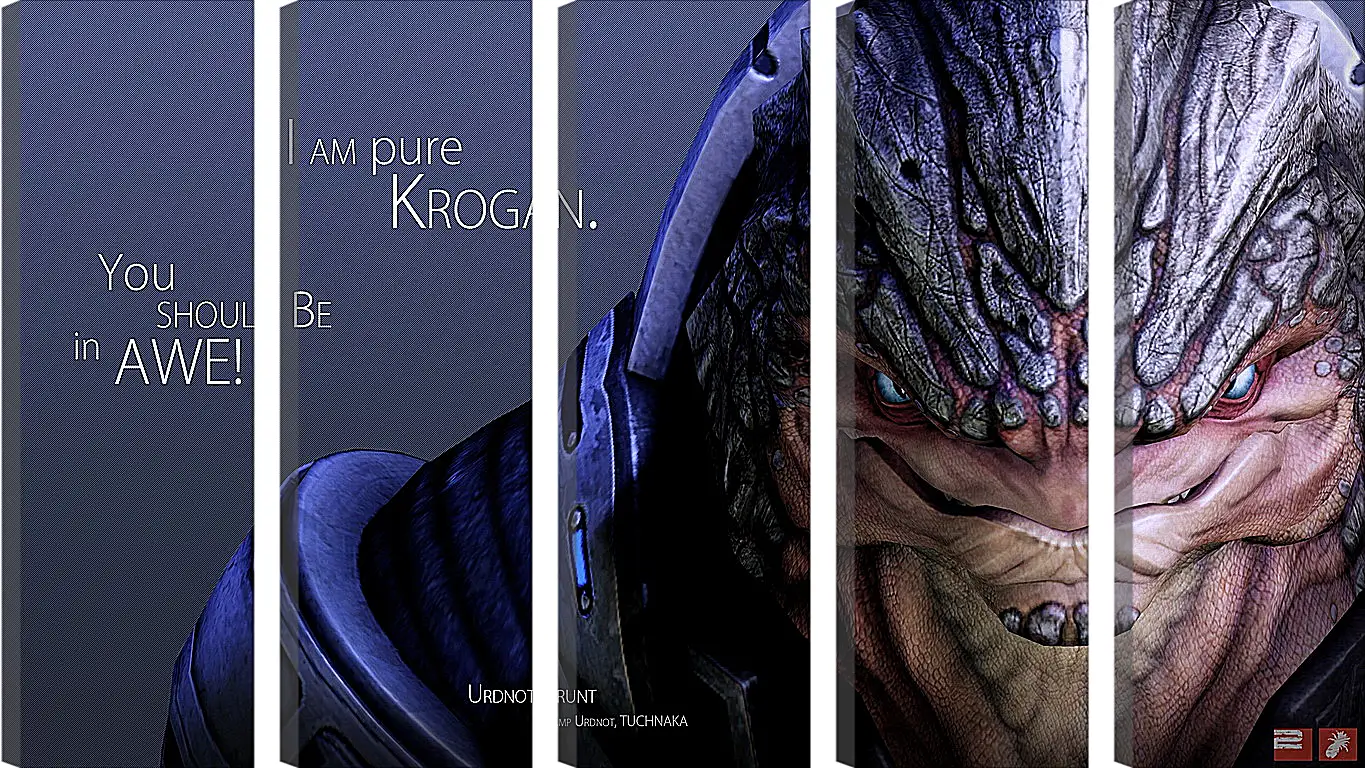 Модульная картина - mass effect, urdnot grunt, quote
