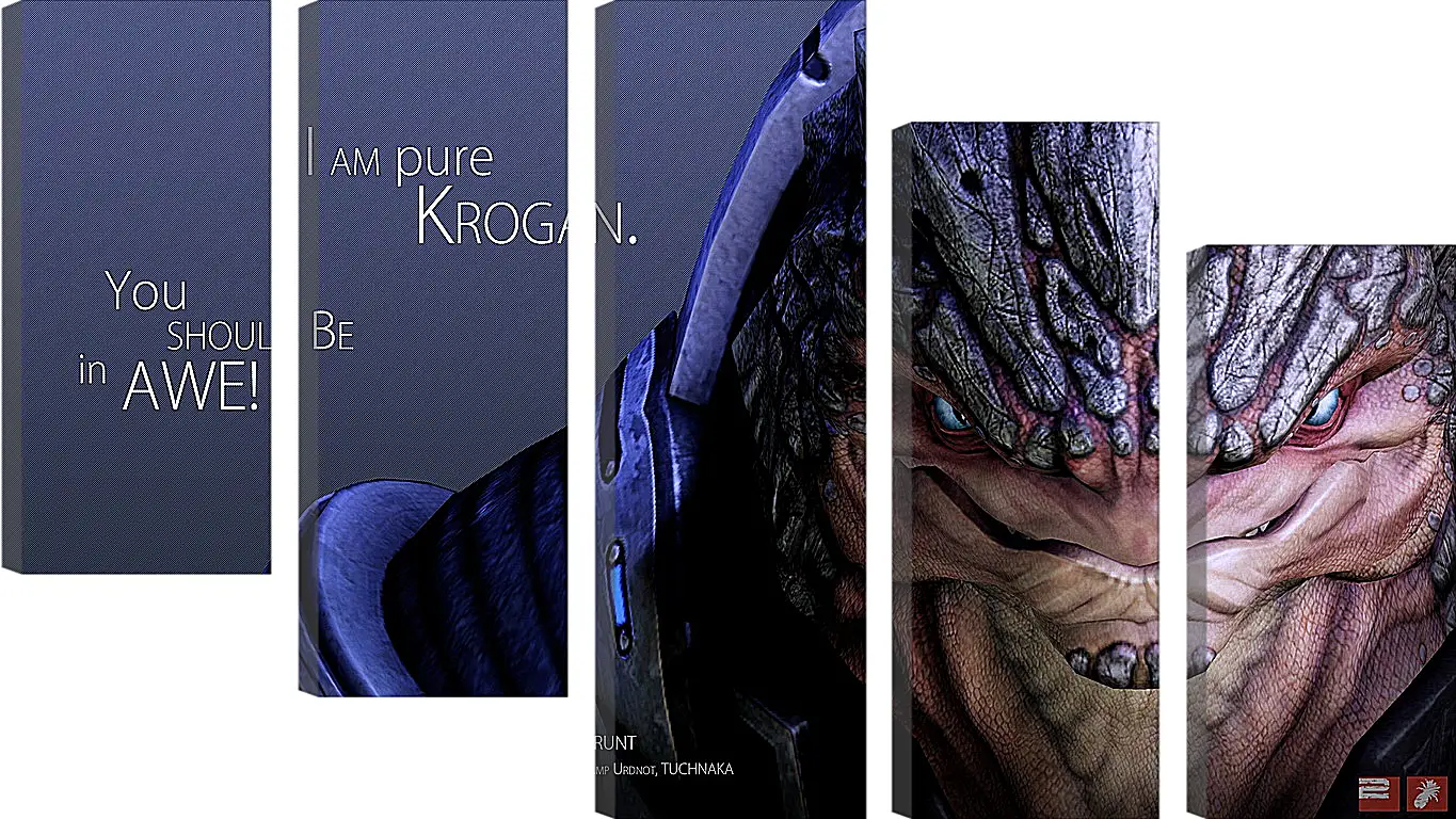 Модульная картина - mass effect, urdnot grunt, quote
