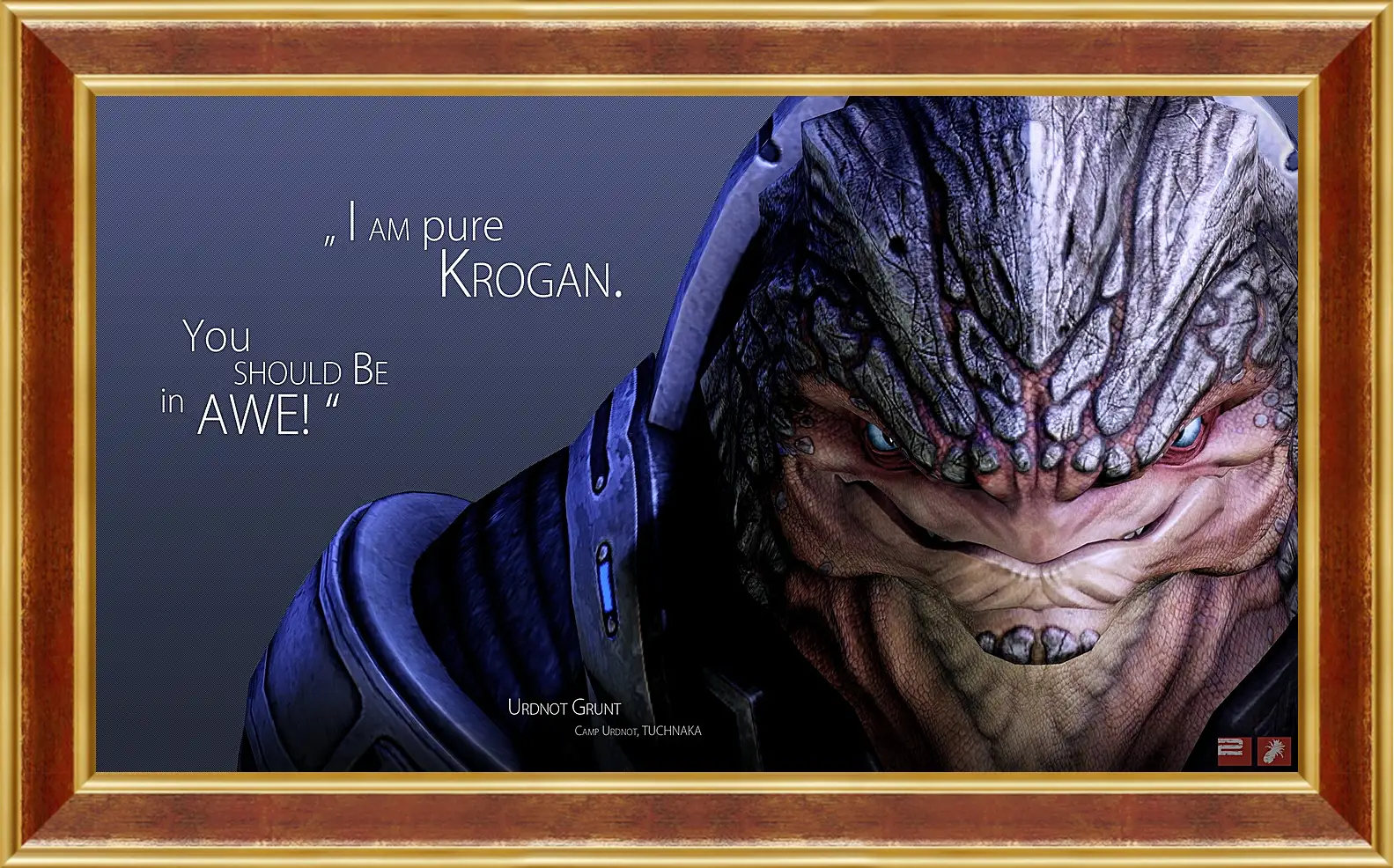 Картина в раме - mass effect, urdnot grunt, quote
