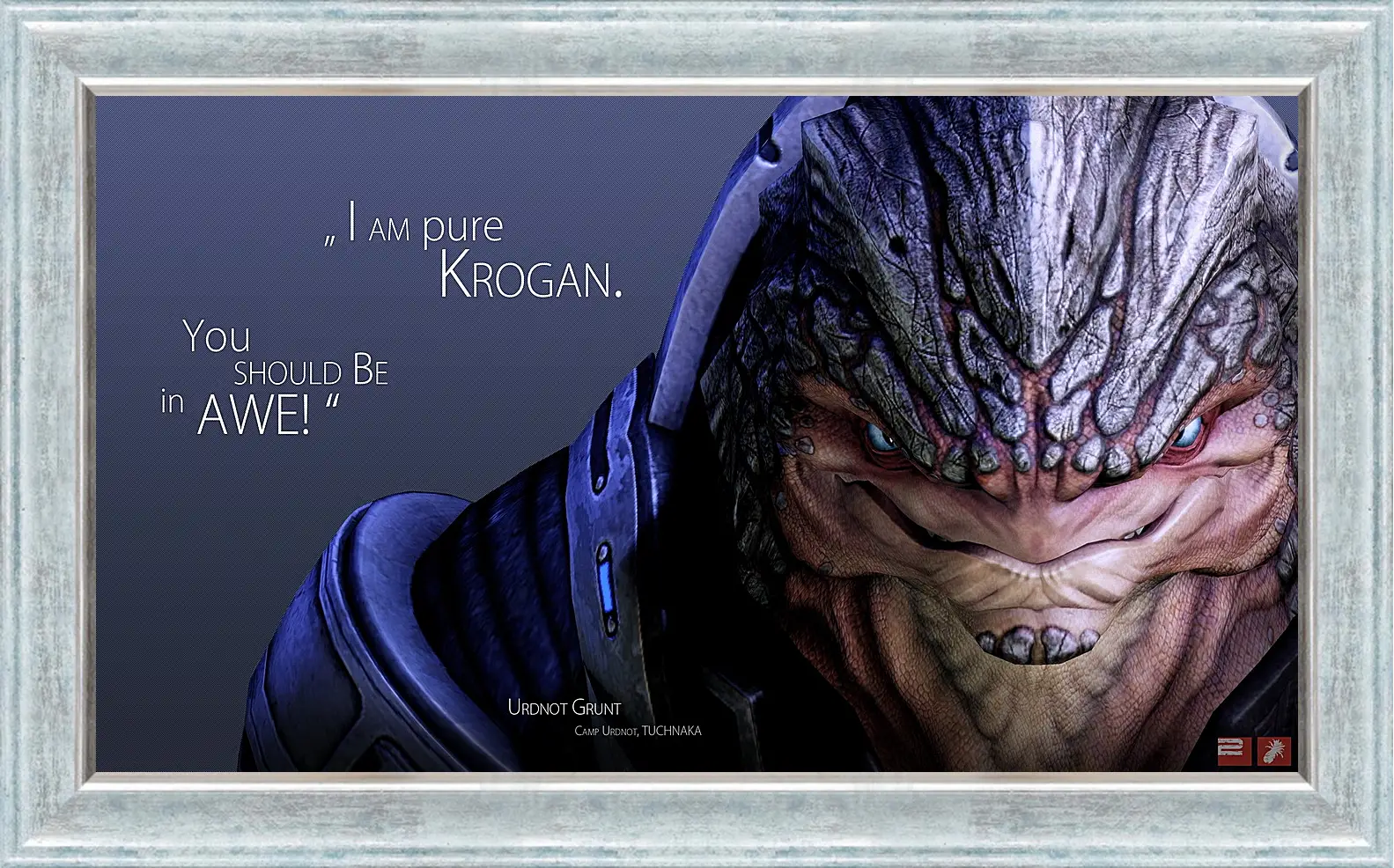 Картина в раме - mass effect, urdnot grunt, quote
