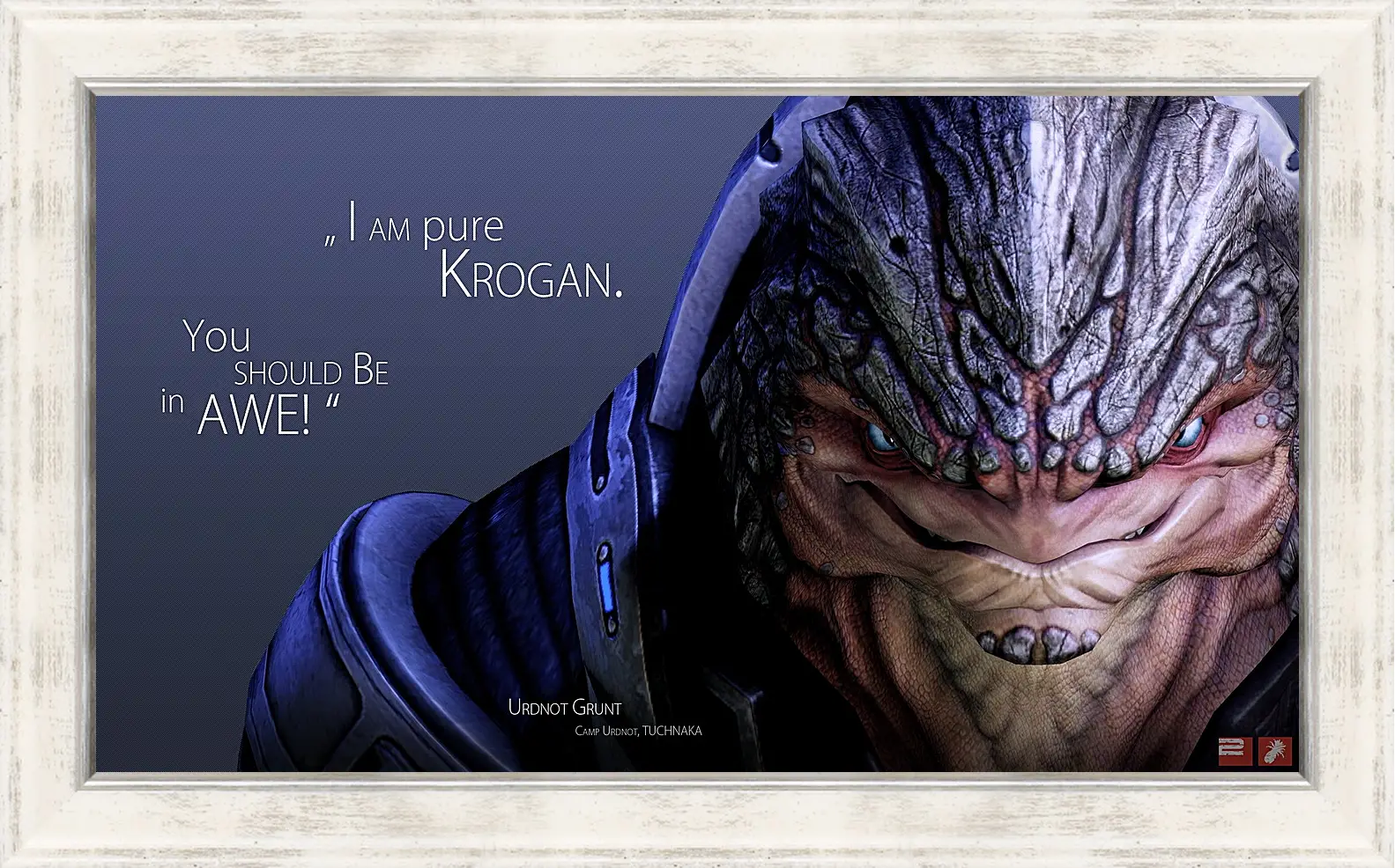 Картина в раме - mass effect, urdnot grunt, quote
