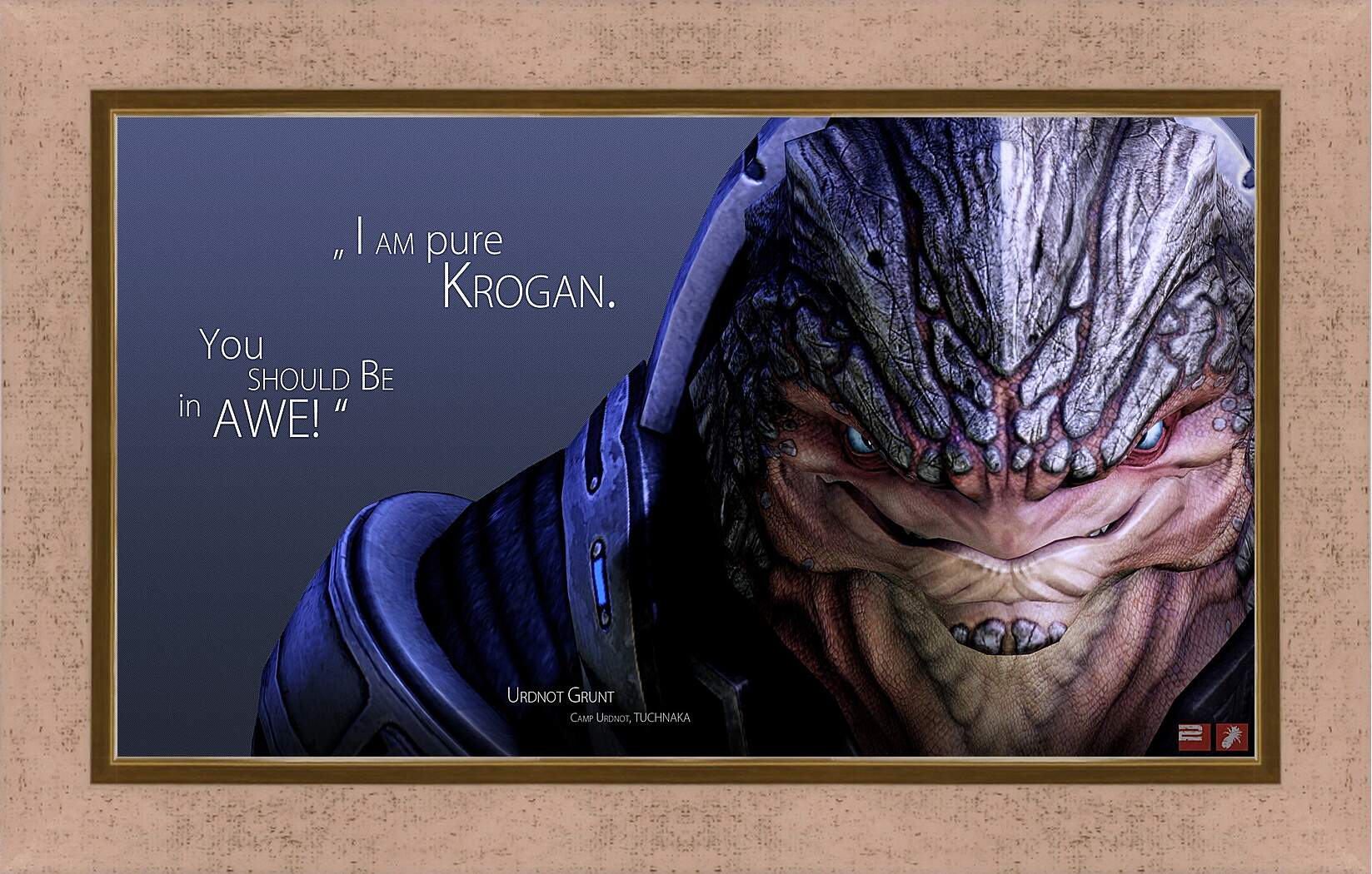 Картина в раме - mass effect, urdnot grunt, quote
