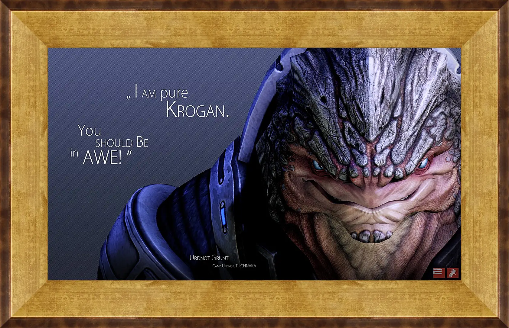 Картина в раме - mass effect, urdnot grunt, quote
