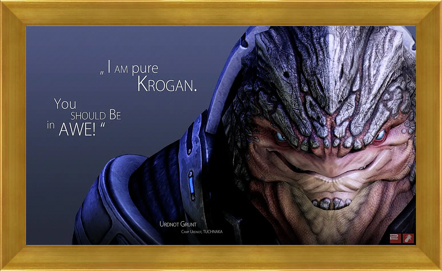 Картина в раме - mass effect, urdnot grunt, quote
