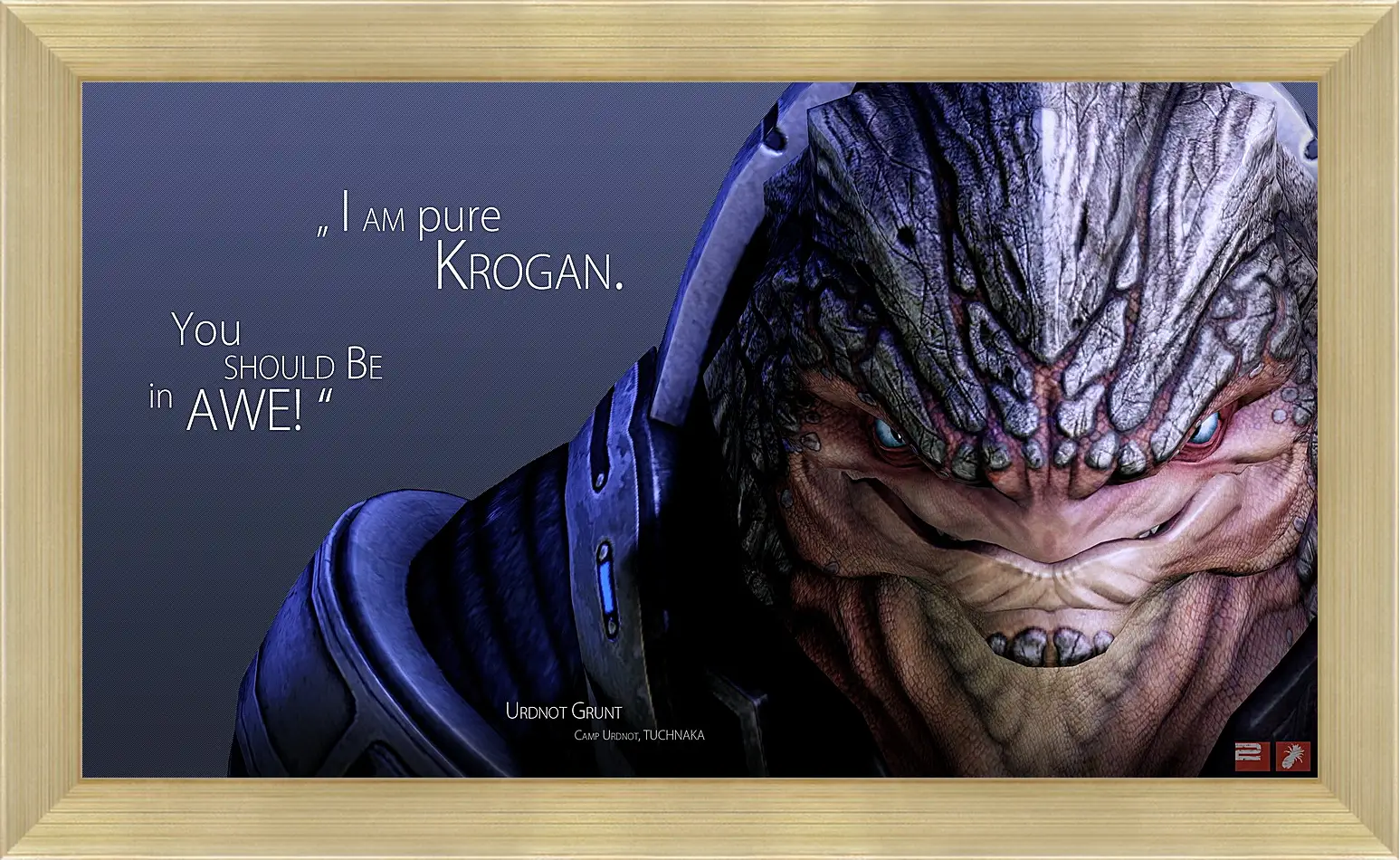 Картина в раме - mass effect, urdnot grunt, quote
