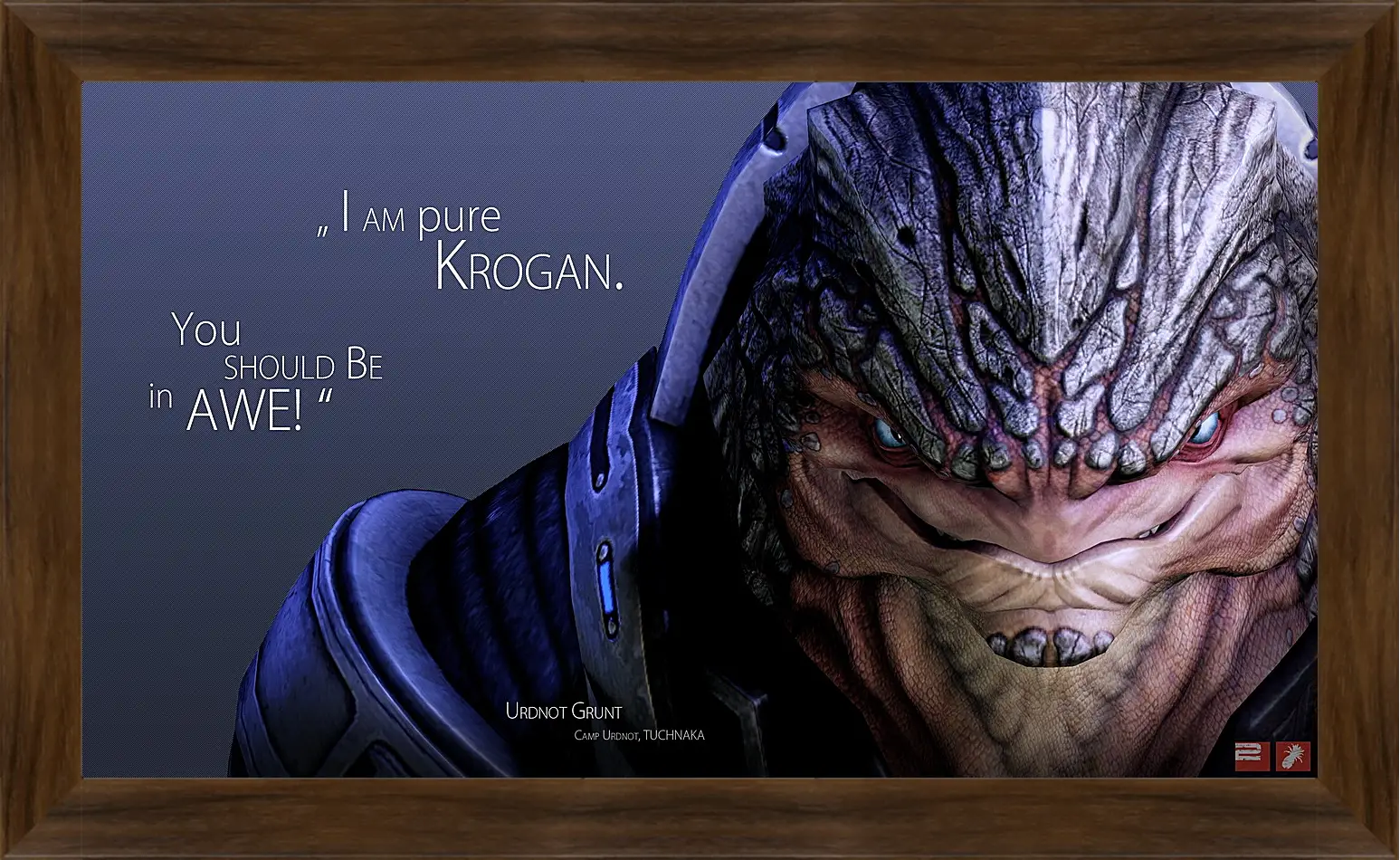 Картина в раме - mass effect, urdnot grunt, quote
