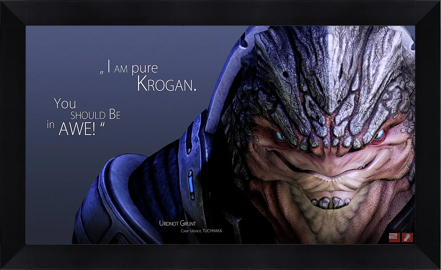 Картина в раме - mass effect, urdnot grunt, quote
