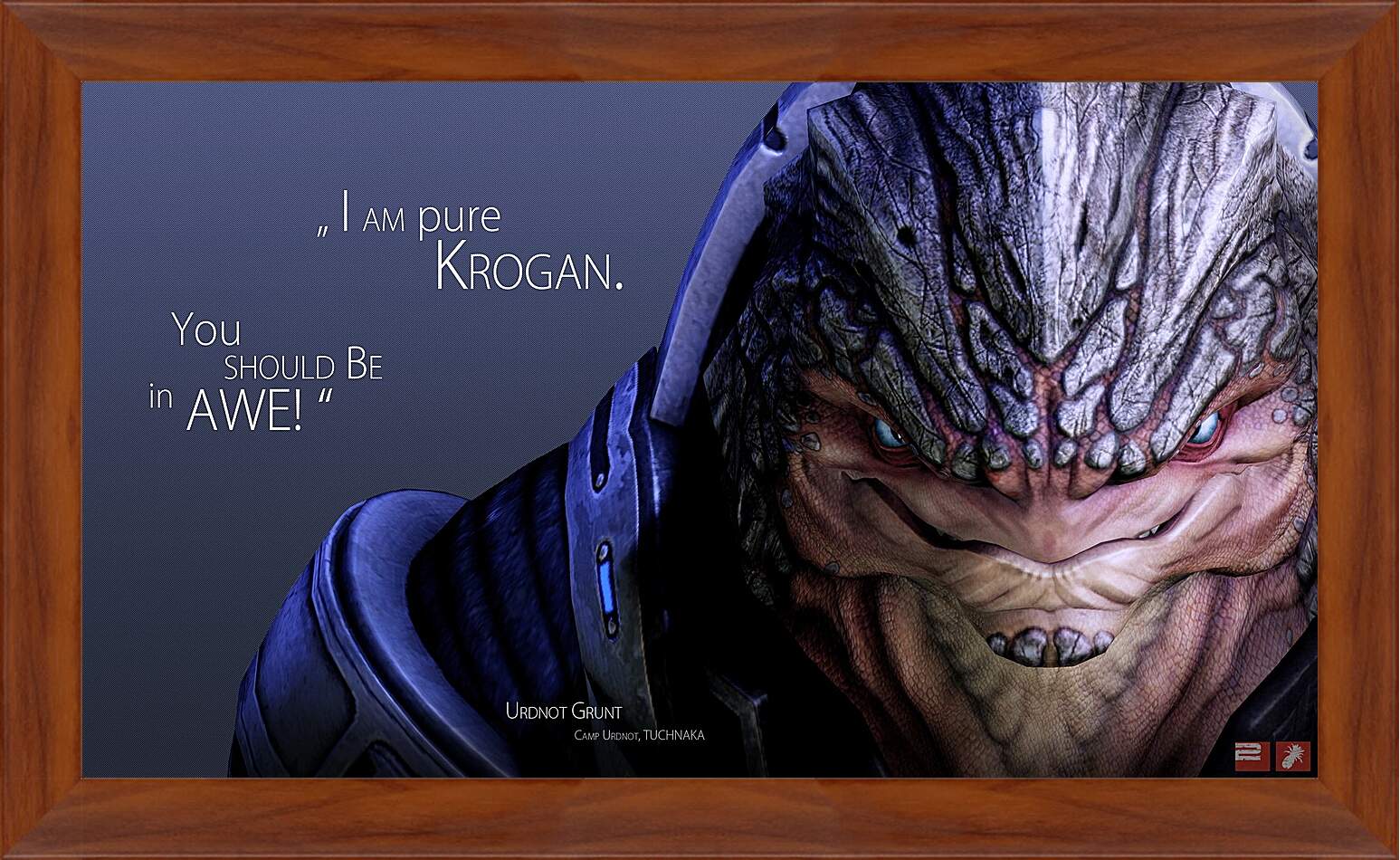 Картина в раме - mass effect, urdnot grunt, quote
