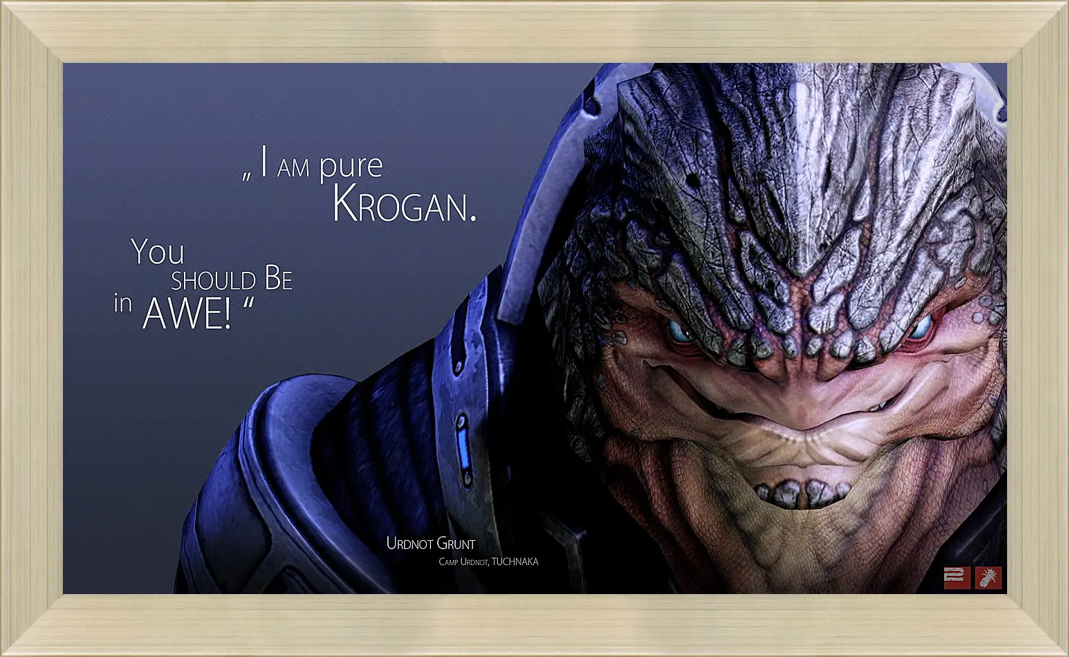 Картина в раме - mass effect, urdnot grunt, quote
