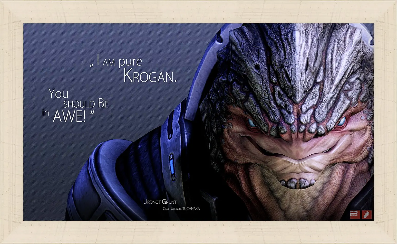 Картина в раме - mass effect, urdnot grunt, quote
