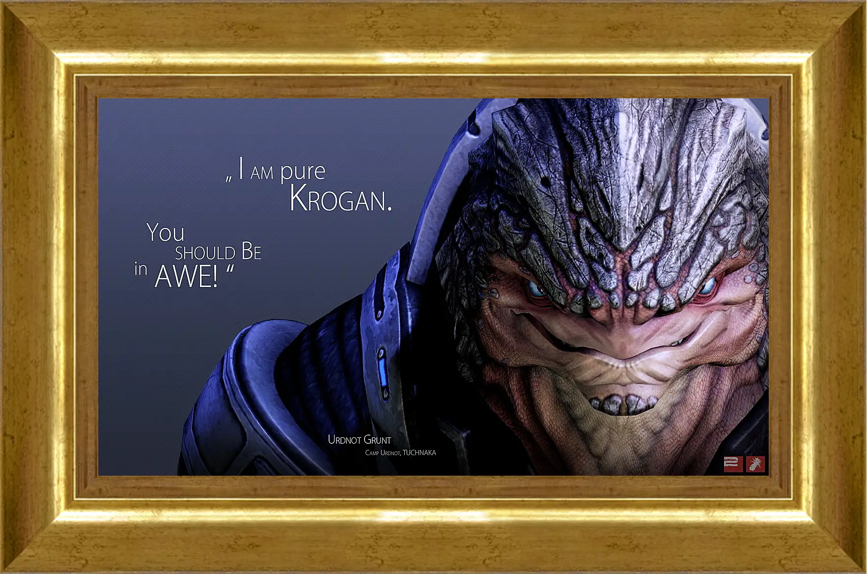 Картина в раме - mass effect, urdnot grunt, quote
