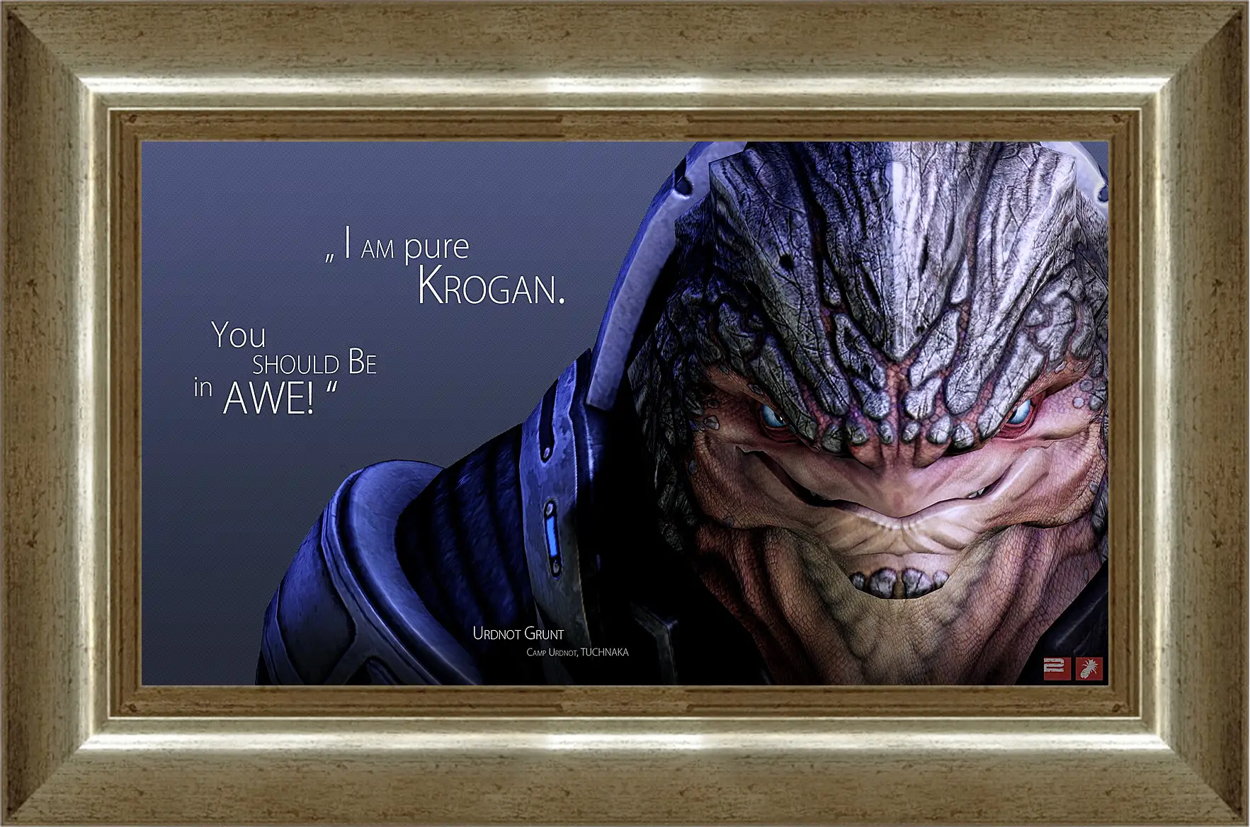 Картина в раме - mass effect, urdnot grunt, quote
