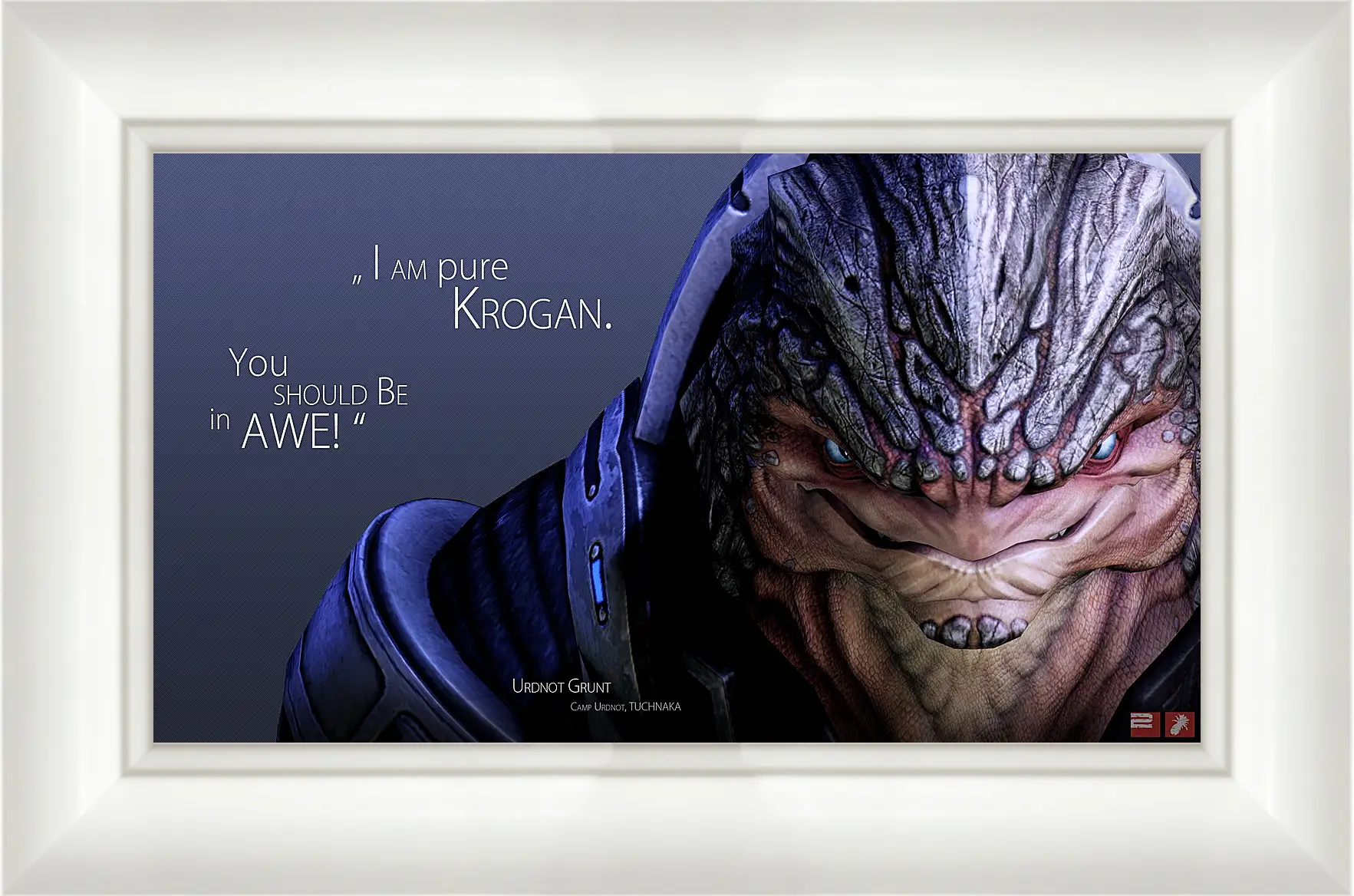 Картина в раме - mass effect, urdnot grunt, quote
