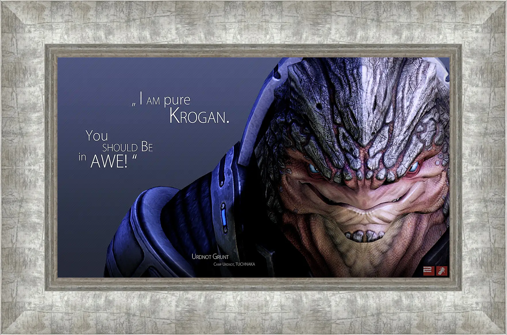 Картина в раме - mass effect, urdnot grunt, quote
