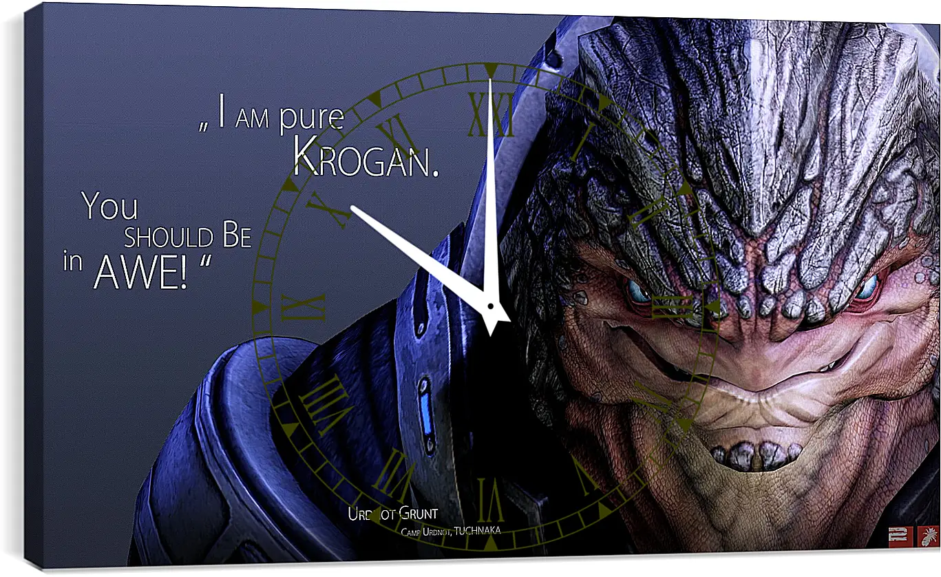 Часы картина - mass effect, urdnot grunt, quote
