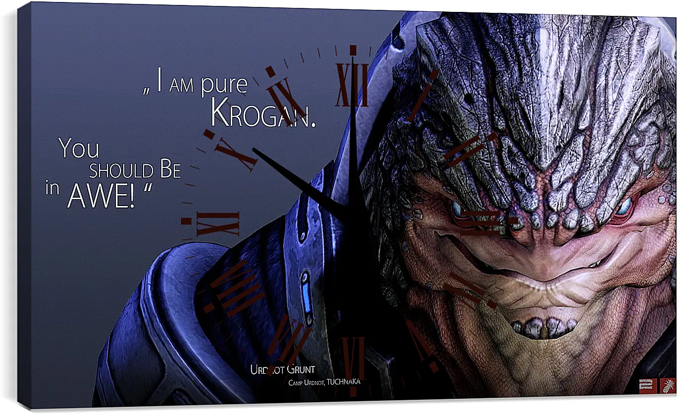 Часы картина - mass effect, urdnot grunt, quote
