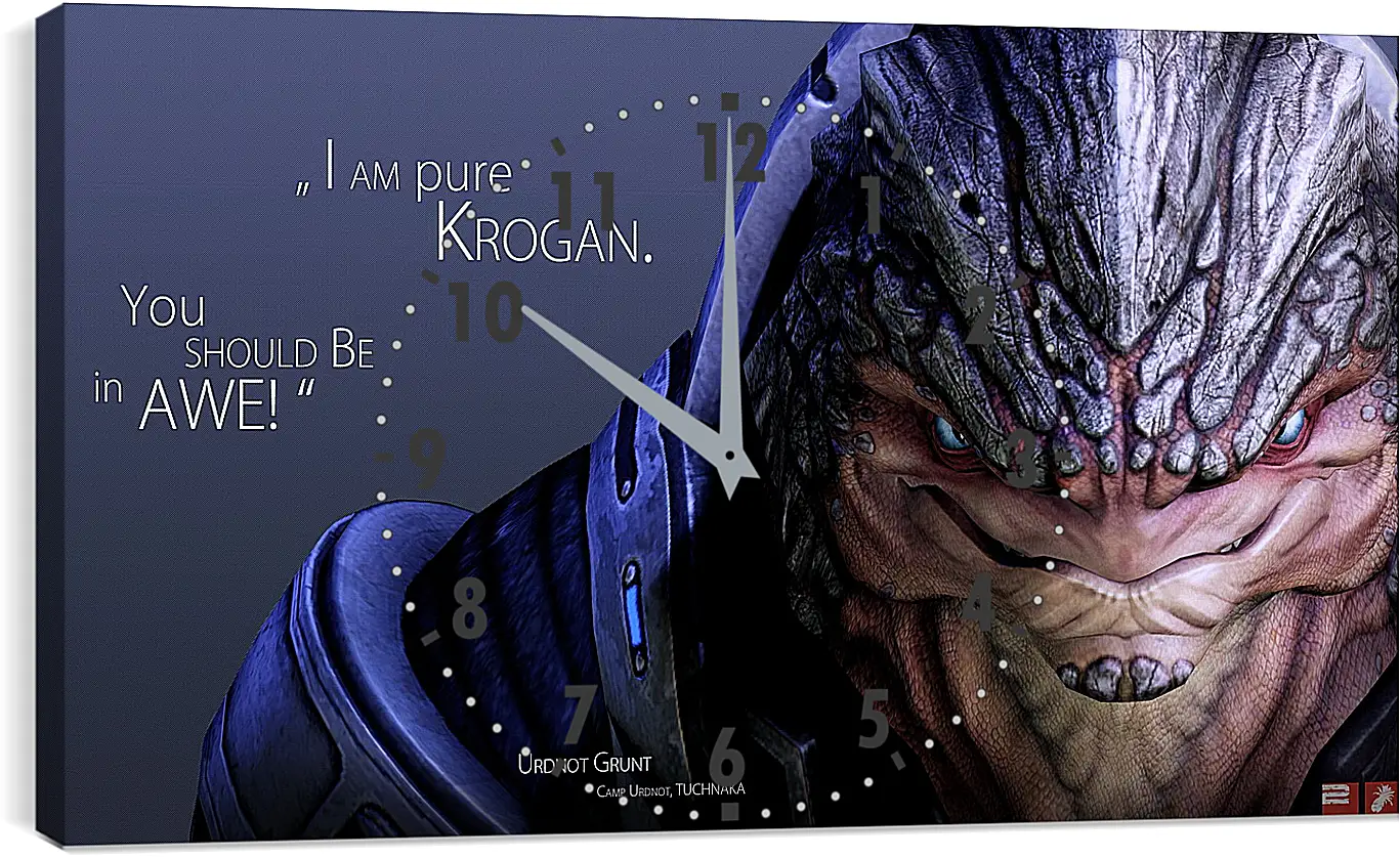 Часы картина - mass effect, urdnot grunt, quote
