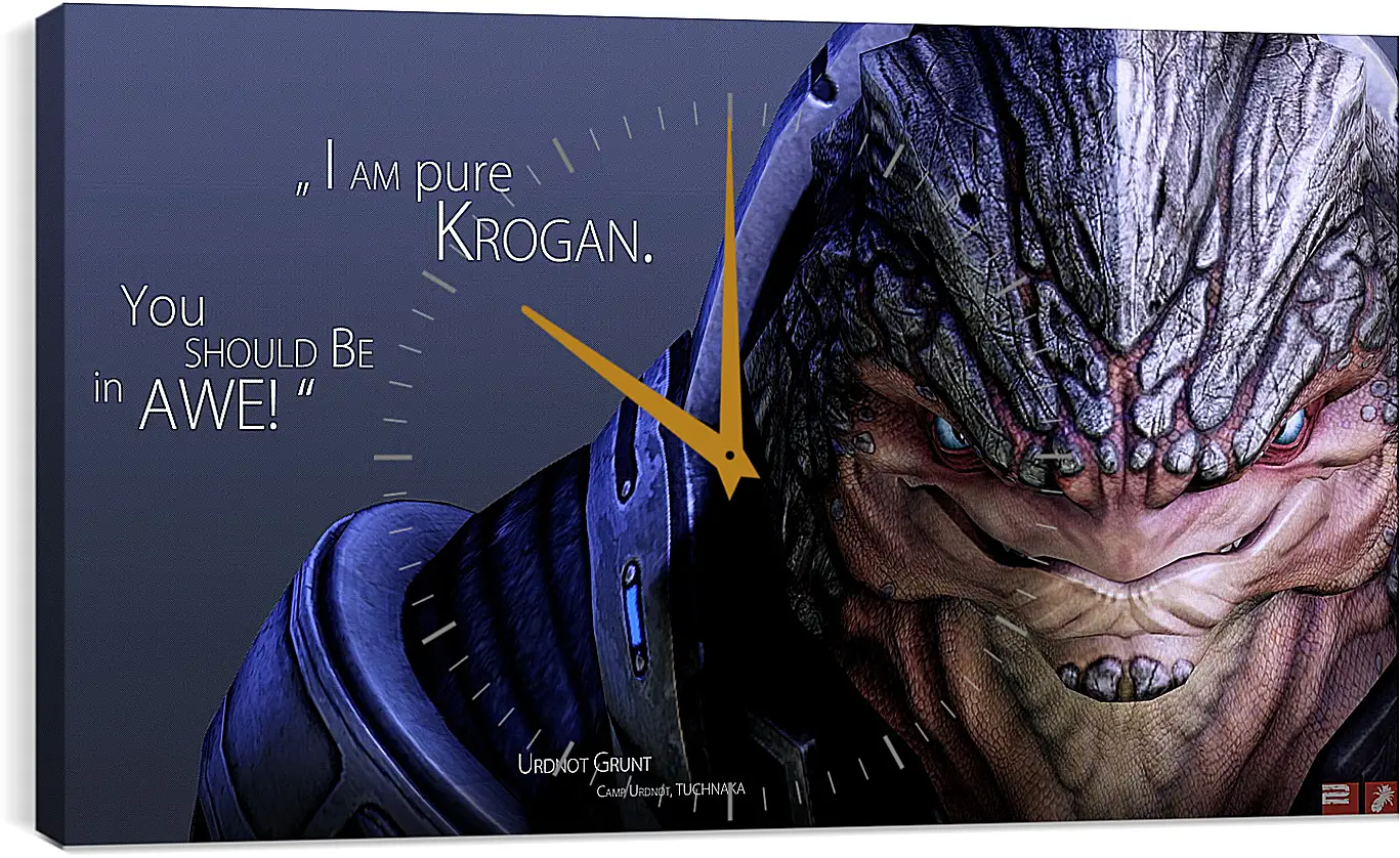 Часы картина - mass effect, urdnot grunt, quote
