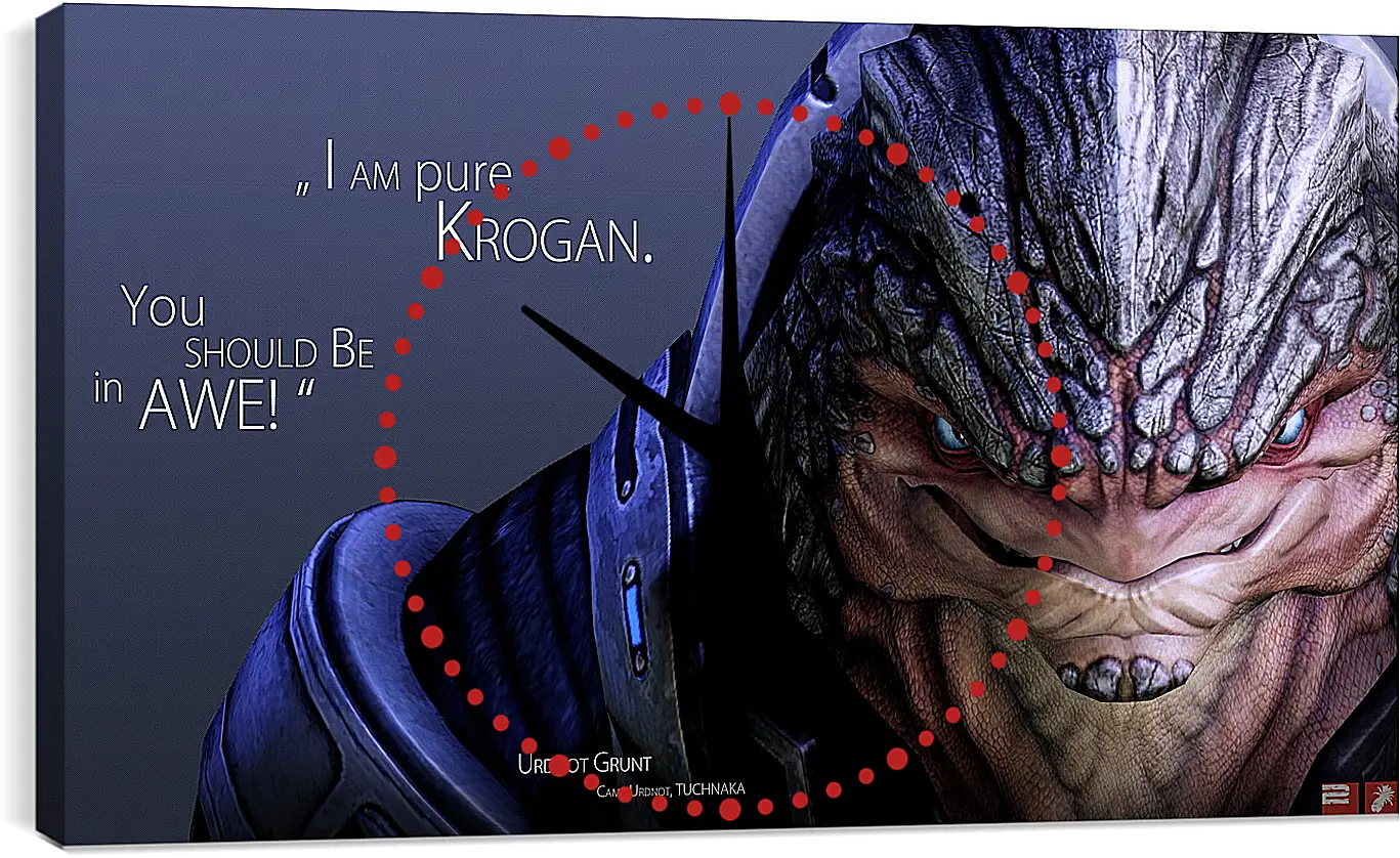 Часы картина - mass effect, urdnot grunt, quote
