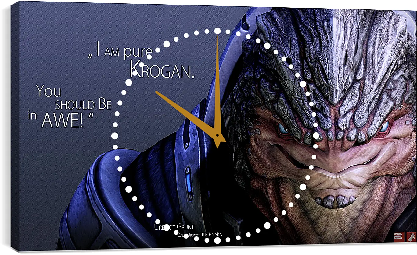 Часы картина - mass effect, urdnot grunt, quote
