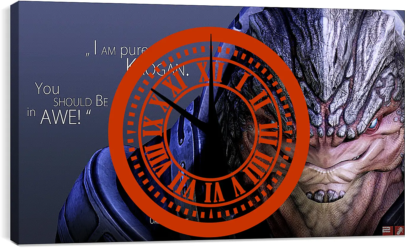 Часы картина - mass effect, urdnot grunt, quote
