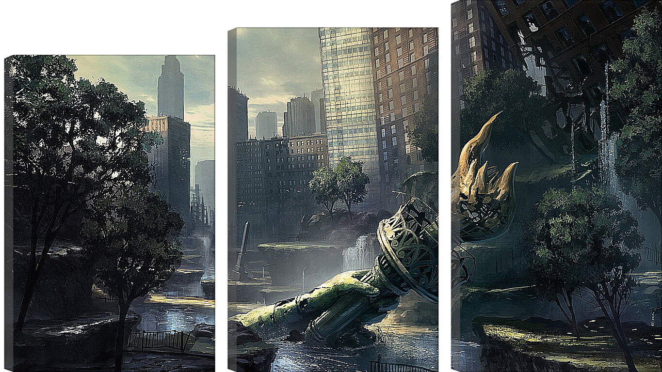 Модульная картина - crysis, fan art, new-york
