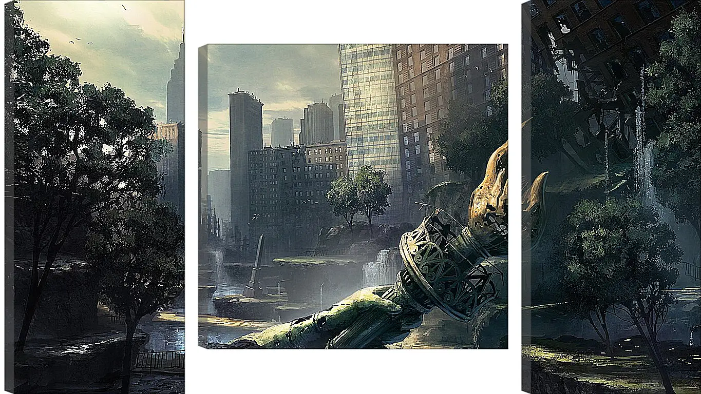 Модульная картина - crysis, fan art, new-york
