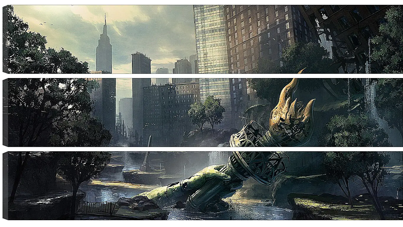 Модульная картина - crysis, fan art, new-york
