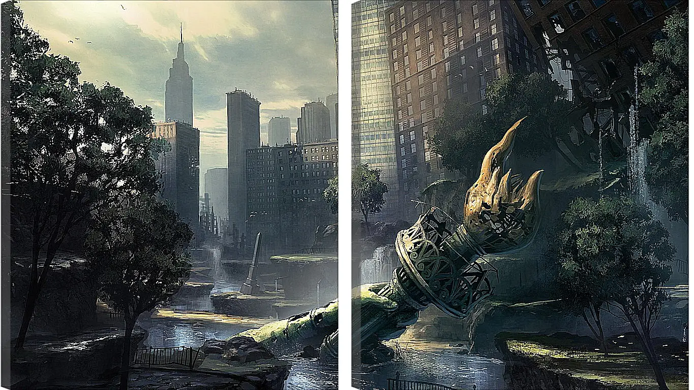 Модульная картина - crysis, fan art, new-york
