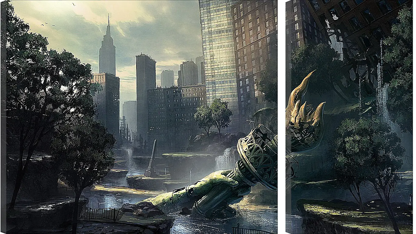 Модульная картина - crysis, fan art, new-york
