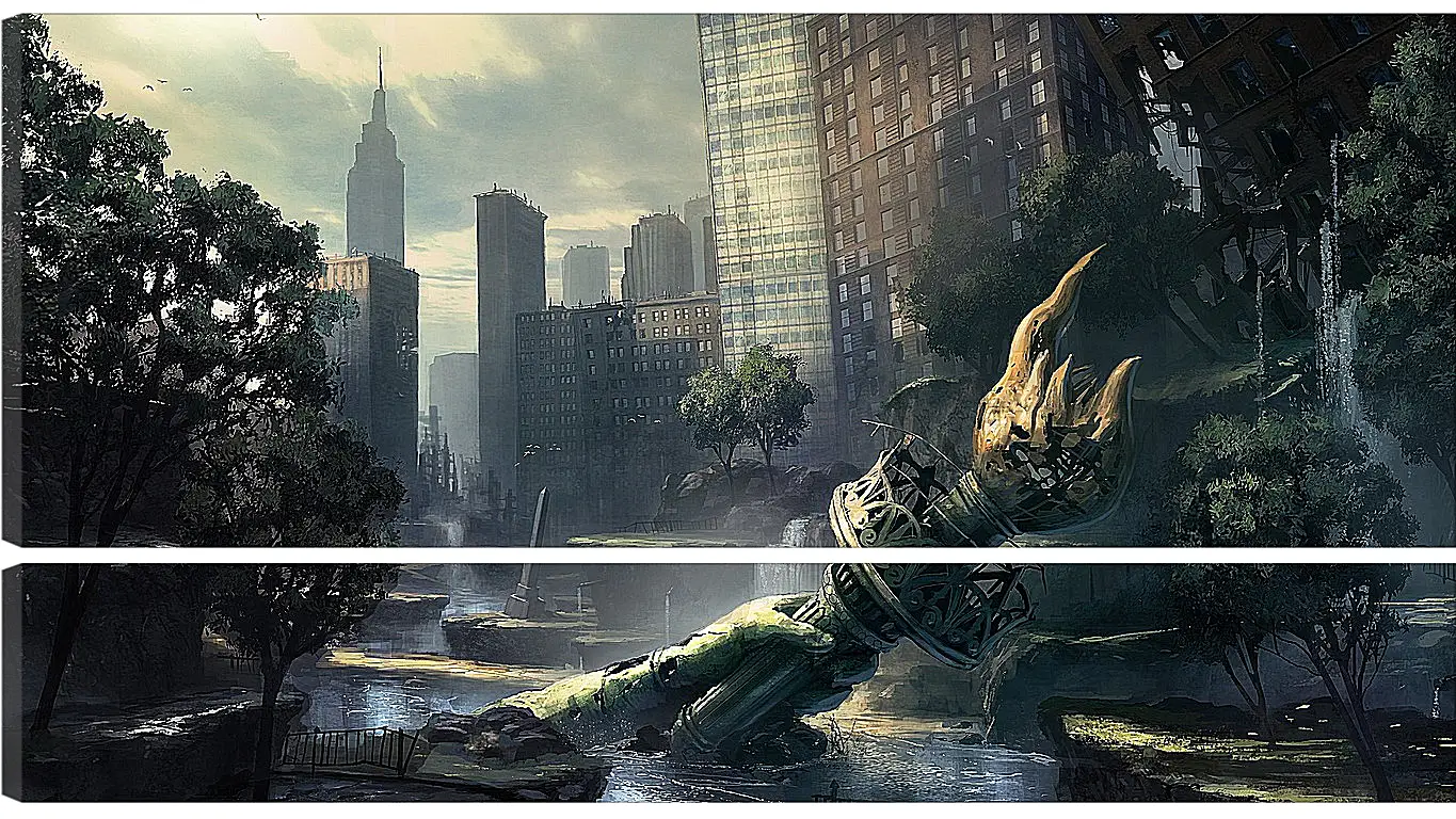 Модульная картина - crysis, fan art, new-york
