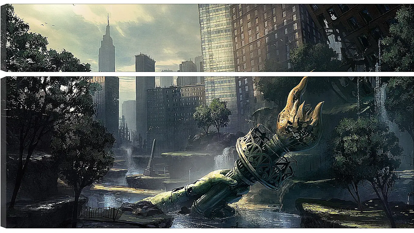 Модульная картина - crysis, fan art, new-york
