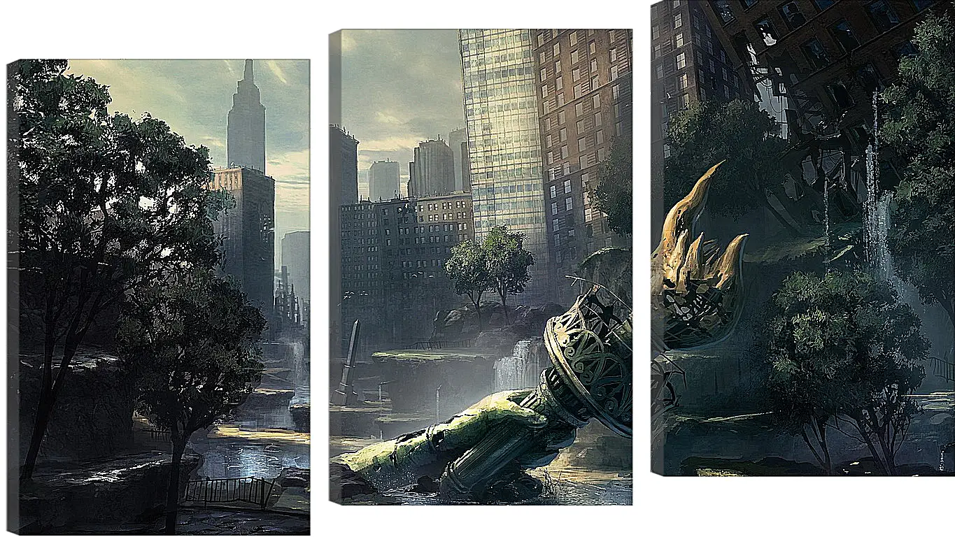 Модульная картина - crysis, fan art, new-york
