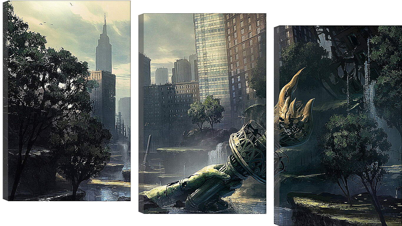 Модульная картина - crysis, fan art, new-york
