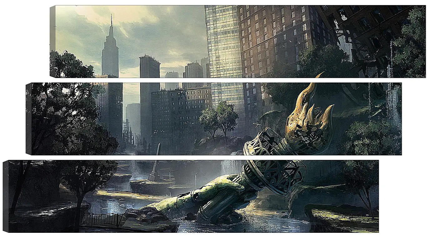 Модульная картина - crysis, fan art, new-york
