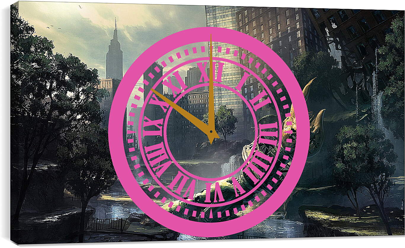 Часы картина - crysis, fan art, new-york
