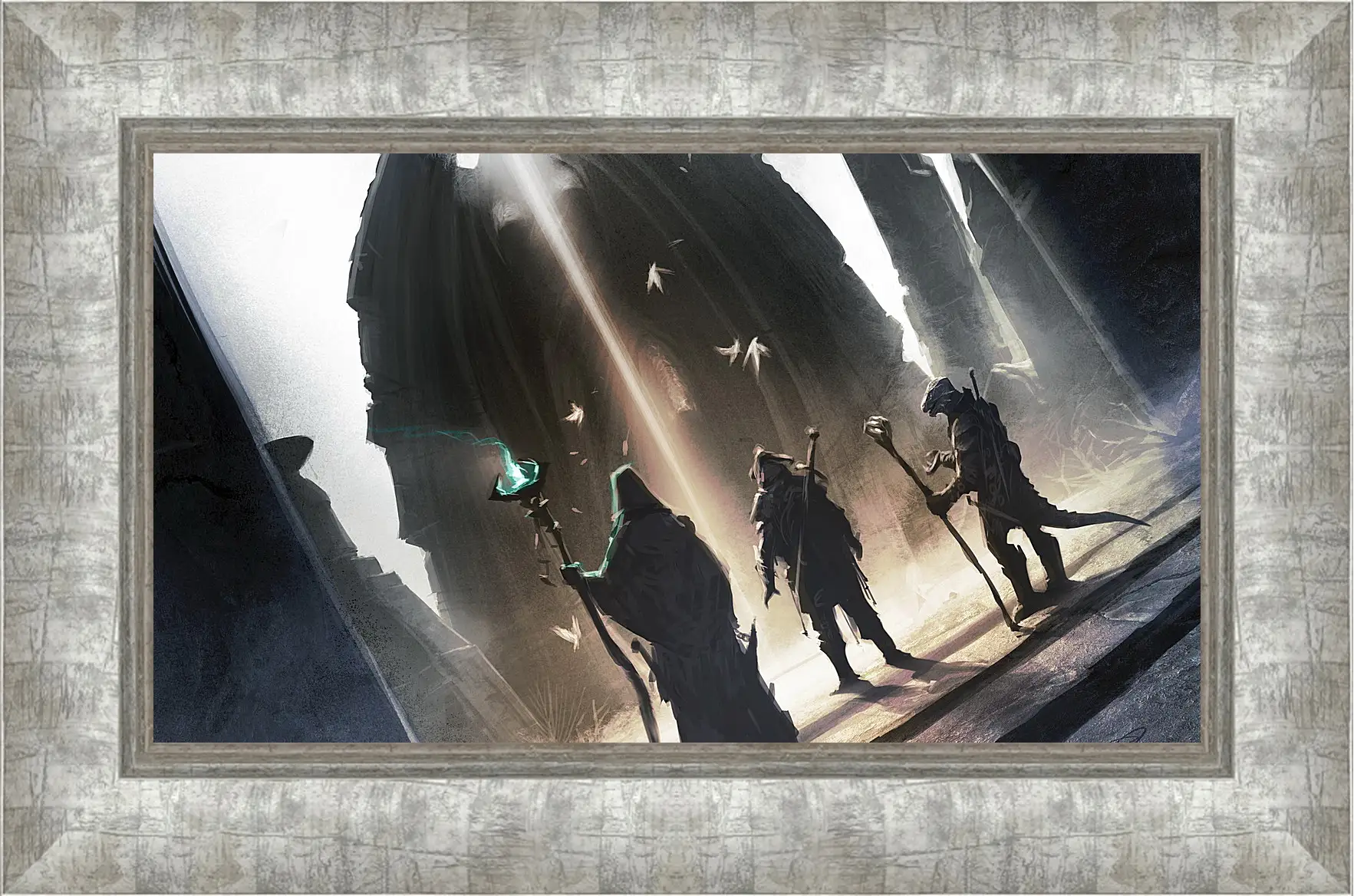 Картина в раме - the elder scrolls, warriors, staff
